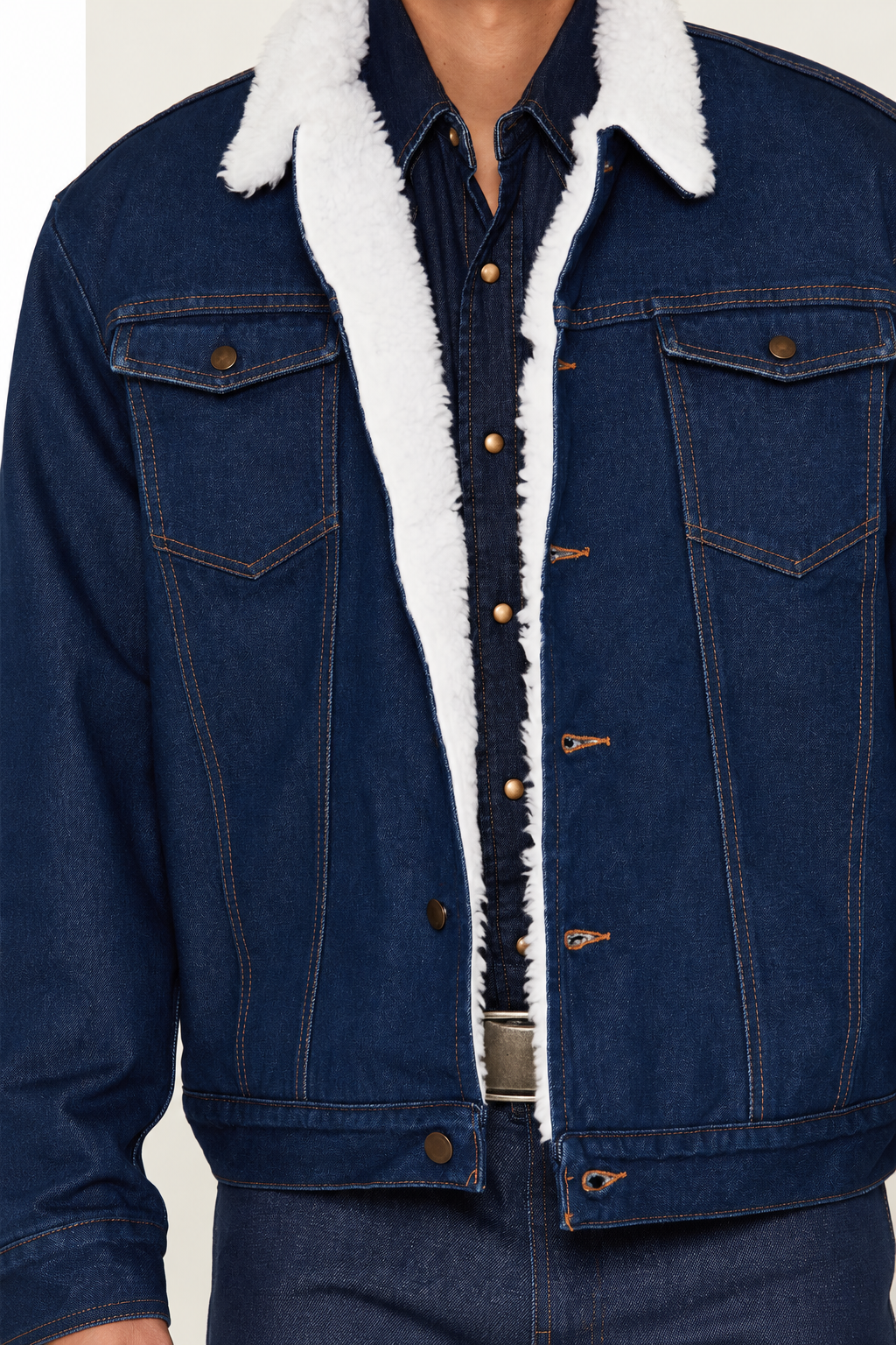 🔥 BESTSELLER | 6PCS $24.99 |Men's Sherpa Lined Denim Jacket
