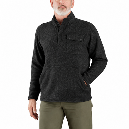 Men's Relaxed Fit Midweight Quarter-Zip Pocket Sweater Fleece