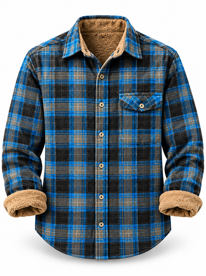 Mens Flannel Long Sleeve Button Down 100% Cotton Shirt
