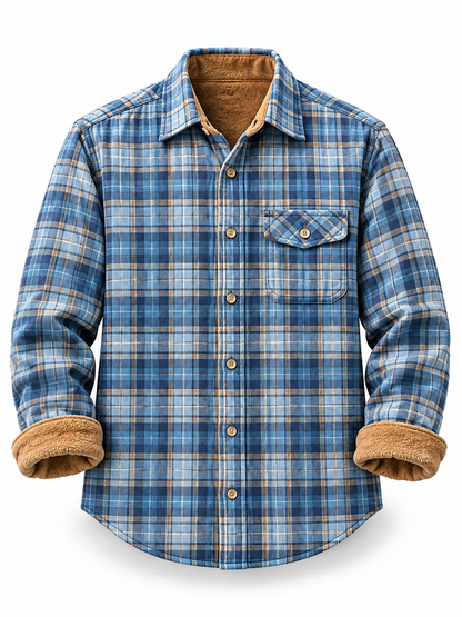 Mens Flannel Long Sleeve Button Down 100% Cotton Shirt