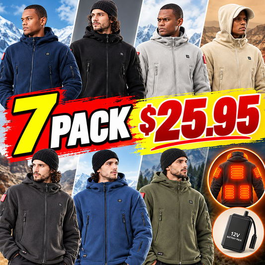 Men's Polar Fleece Heated Jacket With 12V Battery Pack