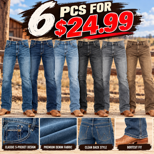 🔥 BESTSELLER | 6PCS $24.99 | Men's Layton Medium Wash Low Rise Slim Bootcut Jeans
