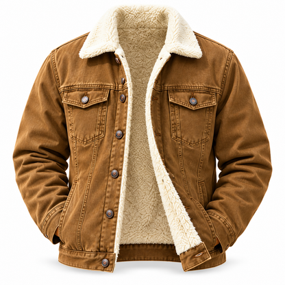 🔥 BESTSELLER | 6PCS $24.99 |Men's Sherpa Lined Denim Jacket