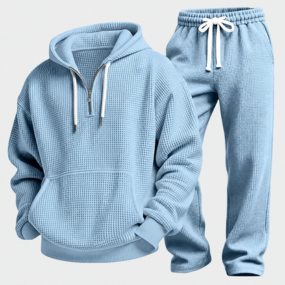 Waffle-Knit Performance Hoodie Jogger Set