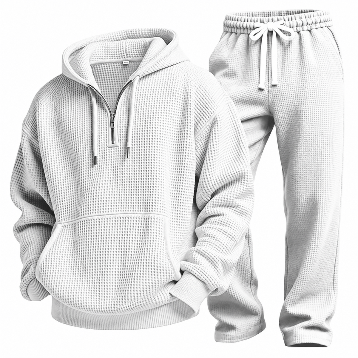 Waffle-Knit Performance Hoodie Jogger Set