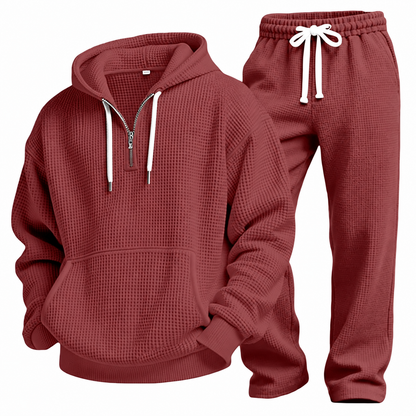 Waffle-Knit Performance Hoodie Jogger Set