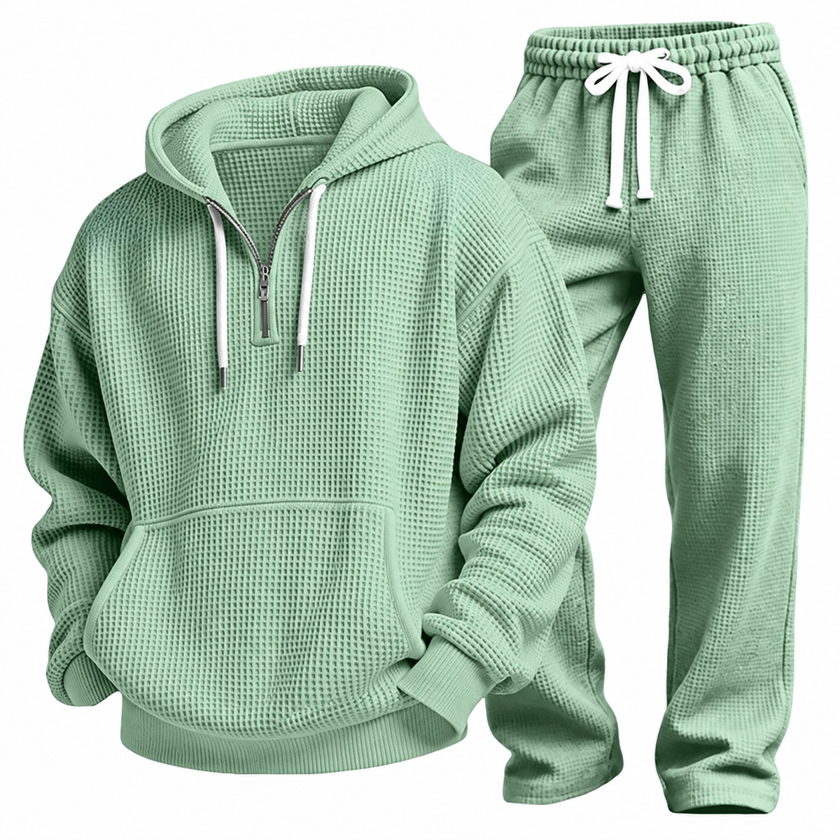 Waffle-Knit Performance Hoodie Jogger Set
