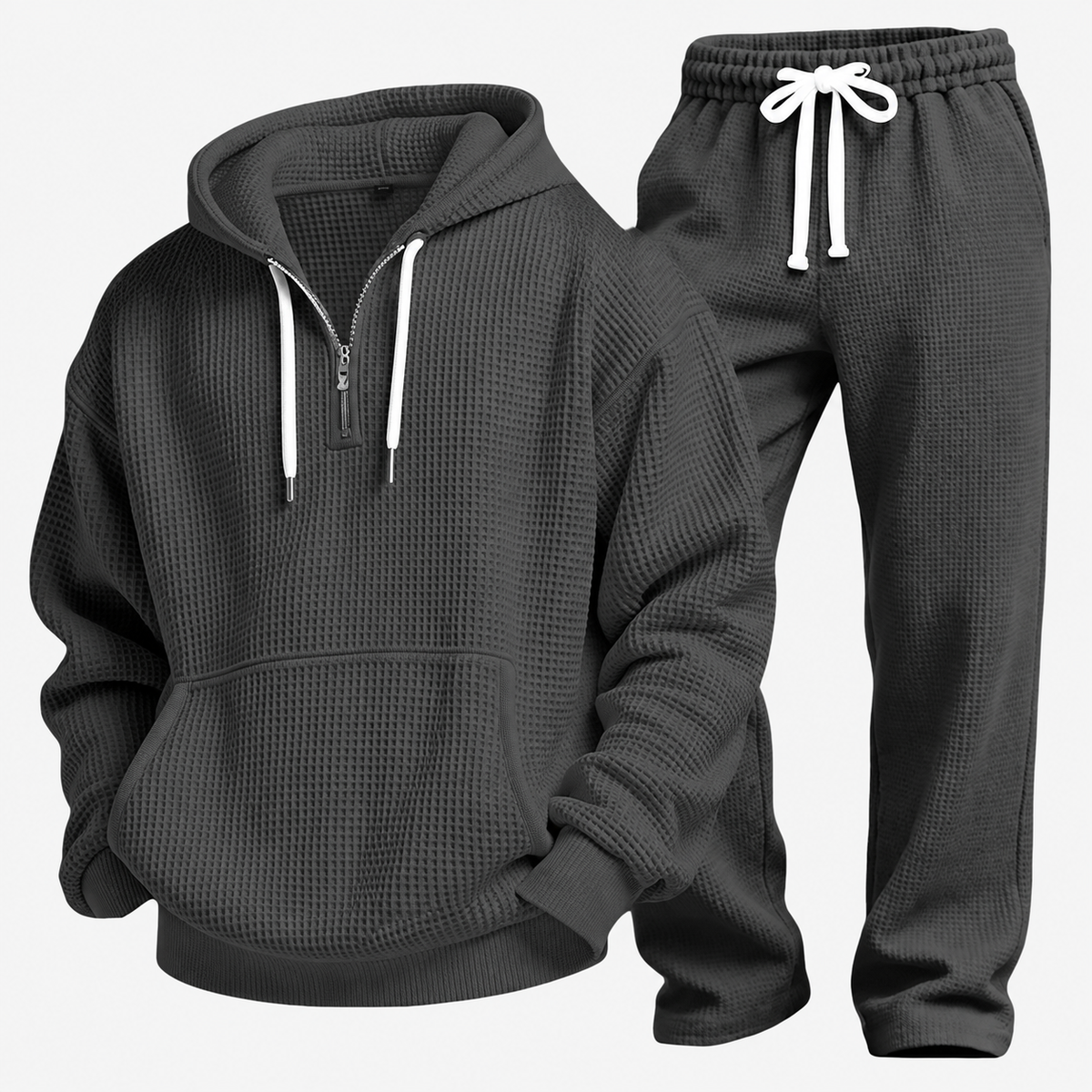 Waffle-Knit Performance Hoodie Jogger Set