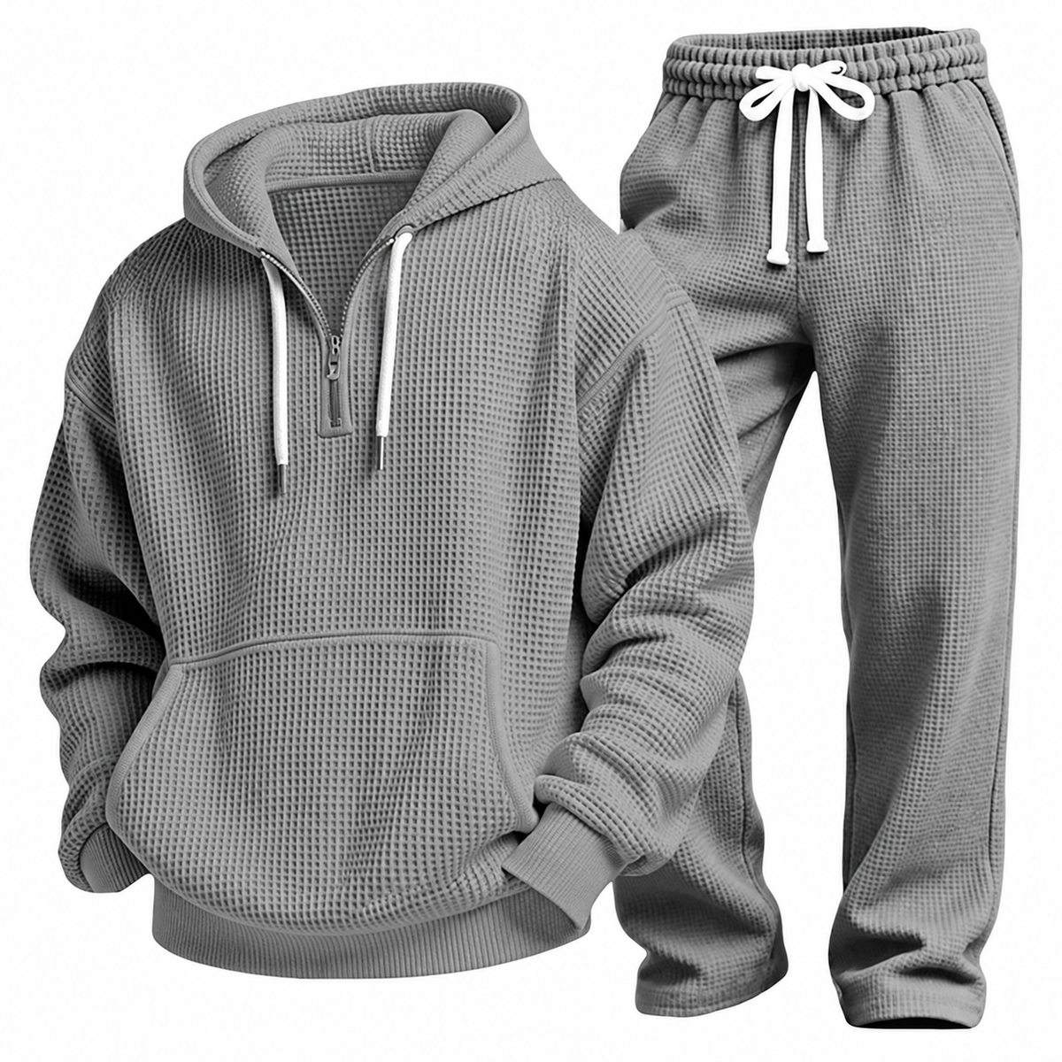 Waffle-Knit Performance Hoodie Jogger Set