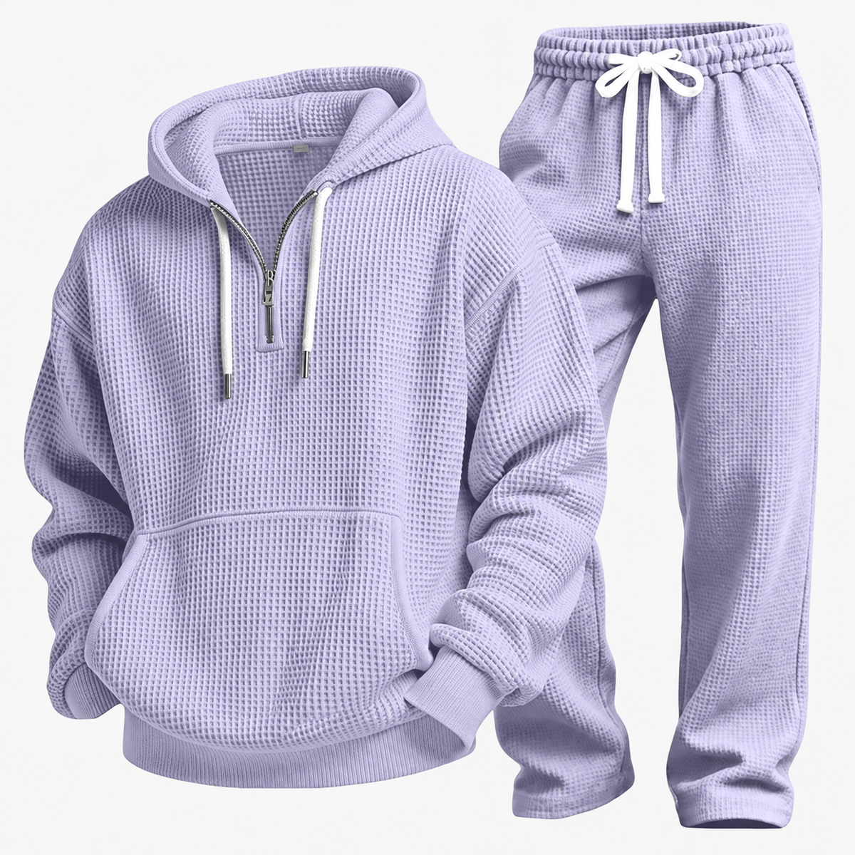 Waffle-Knit Performance Hoodie Jogger Set