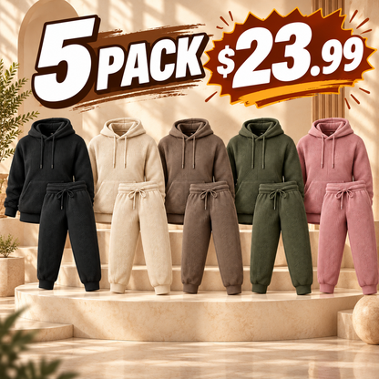 Waffle-Knit Performance Hoodie Jogger Set