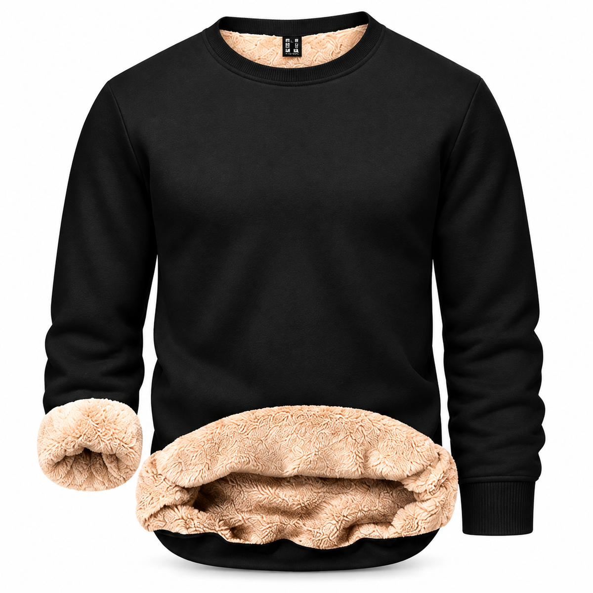 🔥 BESTSELLER | 8PCS $24.99 |Men's Fitted Crewneck Fleece Lined Sweatshirt, Wind Resistant Polyester Athletic Pullover, Casual Fashion Active Tops