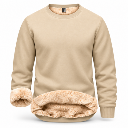 🔥 BESTSELLER | 8PCS $24.99 |Men's Fitted Crewneck Fleece Lined Sweatshirt, Wind Resistant Polyester Athletic Pullover, Casual Fashion Active Tops