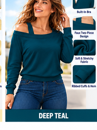 Women's Heat-Tech Multi-Wear Layering Bra Top - Long-Sleeves Minimalist Design