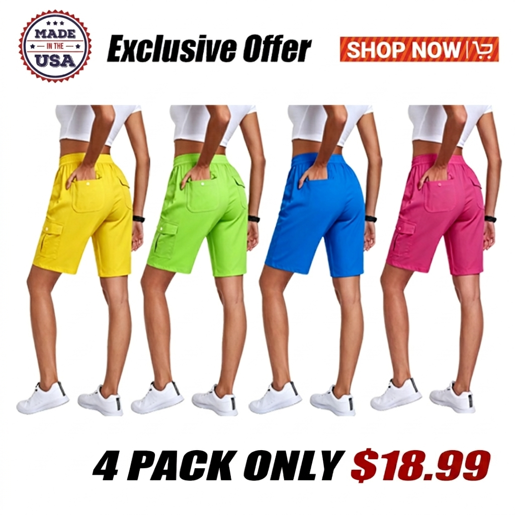 🔥90%off only today🔥[Available in 16 colors]Women's lightweight quick drying outdoor shorts with multifunctional pockets and elastic waistband, suitable for hiking and camping