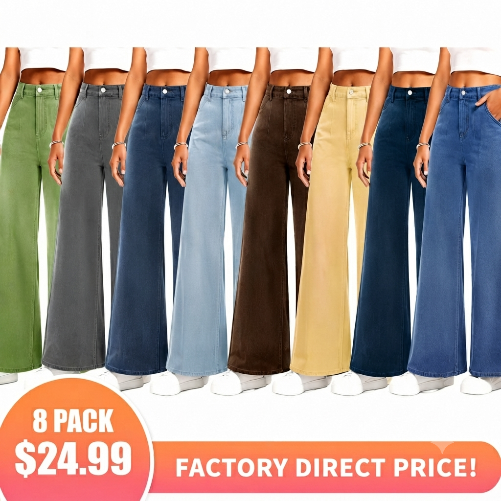 ⏰ TODAY ONLY - High Waisted Tummy Control Wide Leg Jeans