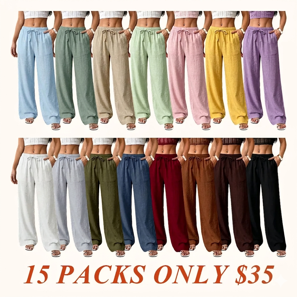 Casual waist-cinching pants suitable for couples and unisex wear, ideal for all seasons; versatile and easy to pair