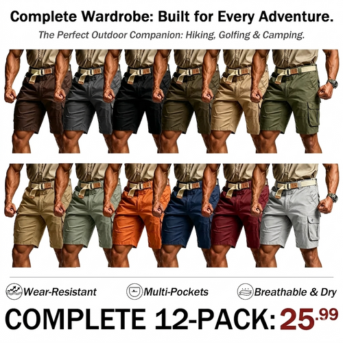 Men's Tactical Cargo Shorts with Multifunctional Pockets