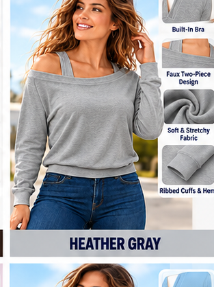 Women's Heat-Tech Multi-Wear Layering Bra Top - Long-Sleeves Minimalist Design