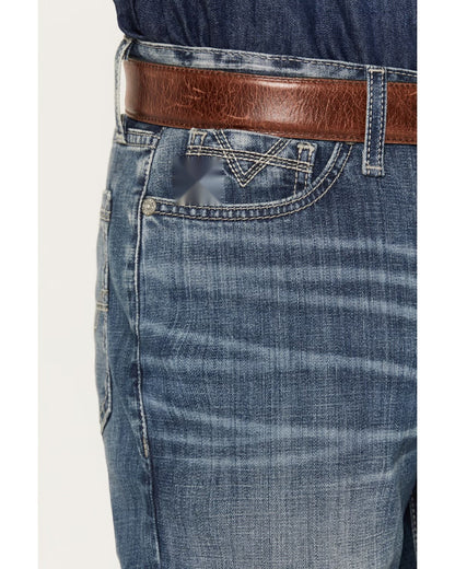 🔥 BESTSELLER | 6PCS $24.99 | Men's Ian Medium Wash Slim Bootcut Stretch Denim Jeans