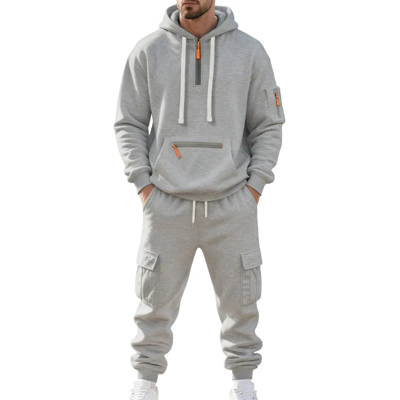 Men's  Hoodie & Cargo Pants Tracksuit Set