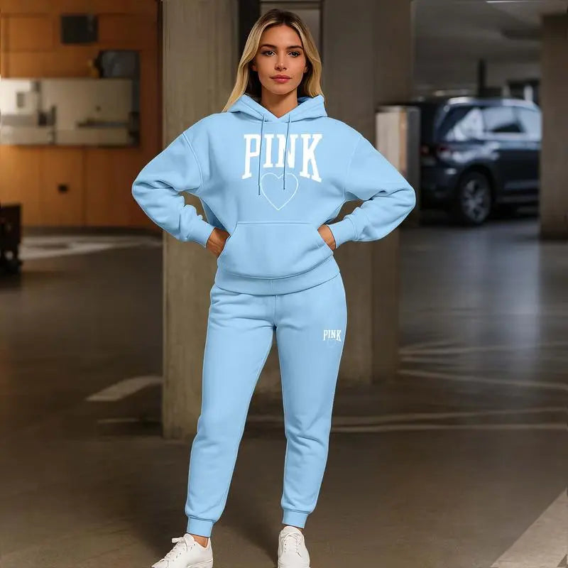Women's Printed Hoodie & Drawstring Sweatpants