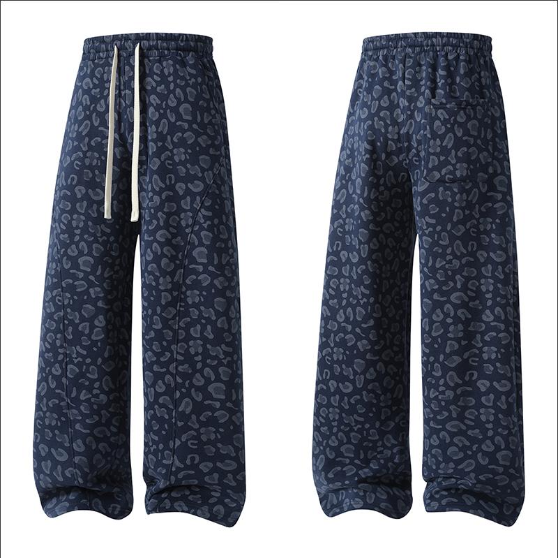 Men’s leopard-print casual trousers