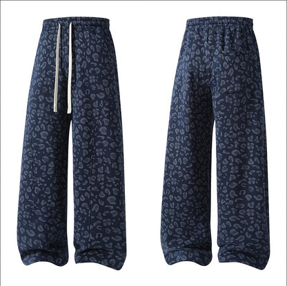 Men’s leopard-print casual trousers