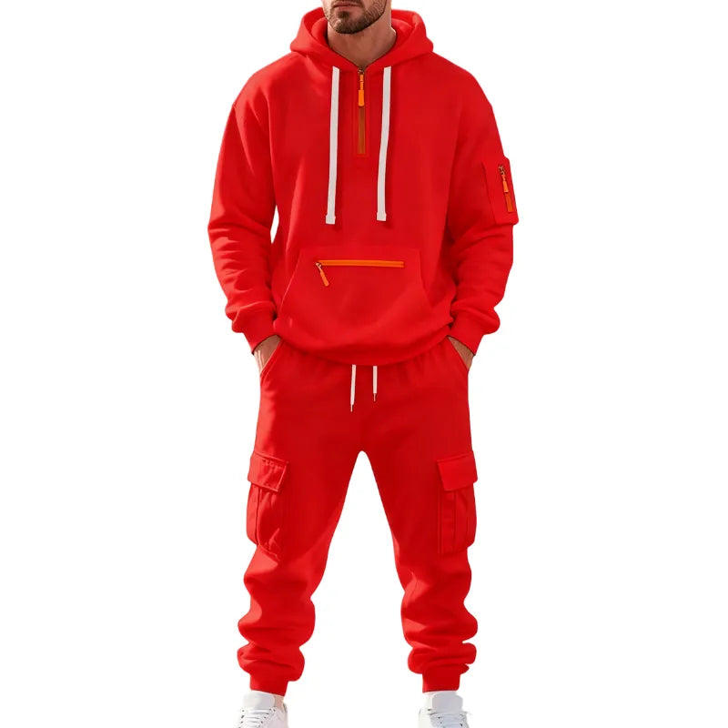 Men's  Hoodie & Cargo Pants Tracksuit Set