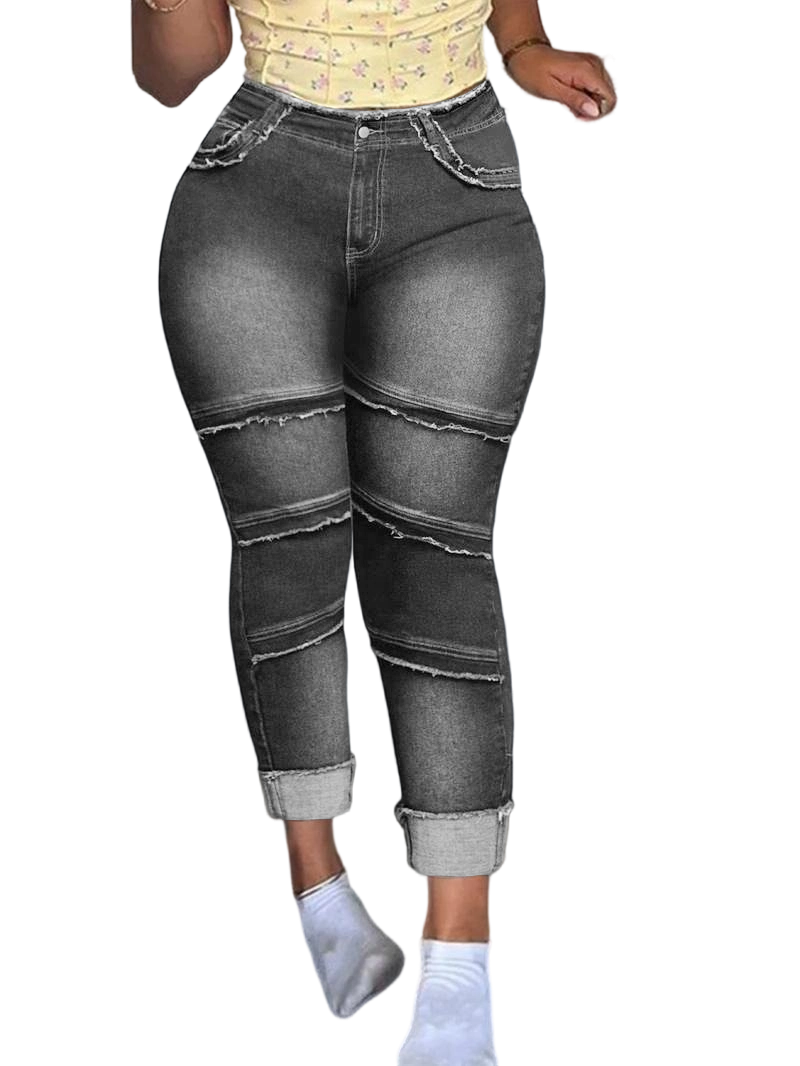 🔥 6 Packs Clearance Sale  🔥Raw Hem Pocket High Waisted Denim Jeans