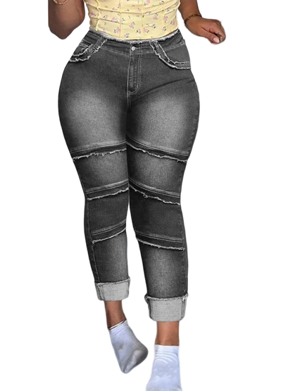 🔥 6 Packs Clearance Sale  🔥Raw Hem Pocket High Waisted Denim Jeans