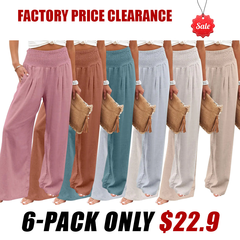 Women's linen wide-leg pants