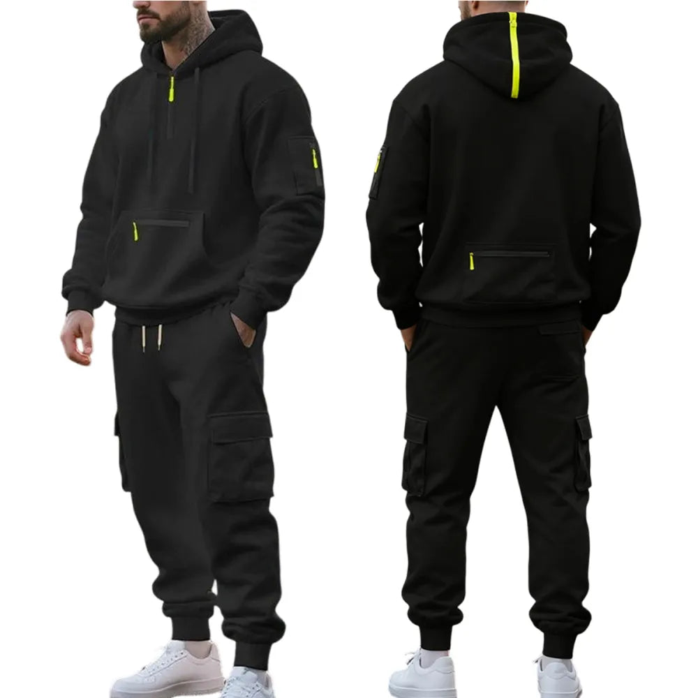 Men's  Hoodie & Cargo Pants Tracksuit Set