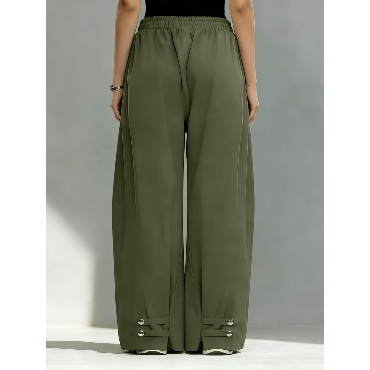 Hiphop Cool Girl Style Pleated Cuffed Lantern Pants