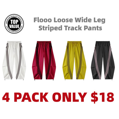 Flooo Loose Wide Leg Striped Track Pants