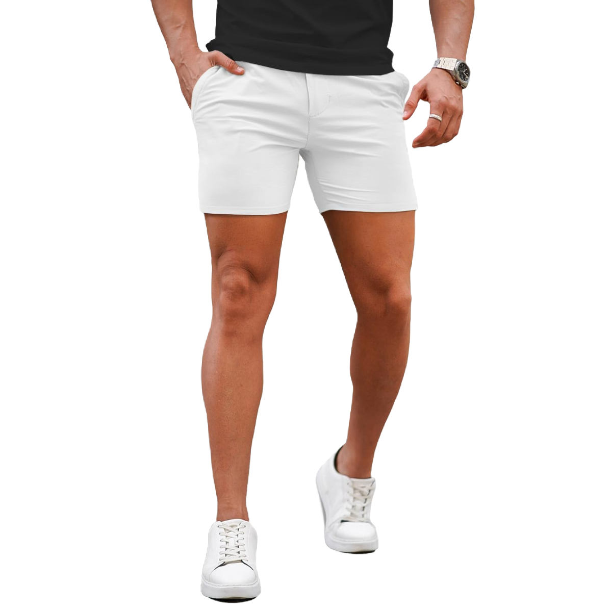 🔥 BESTSELLER | 10PCS $25.37 |Men's 5 Inch Casual Stretch Slim Fit Chino Shorts