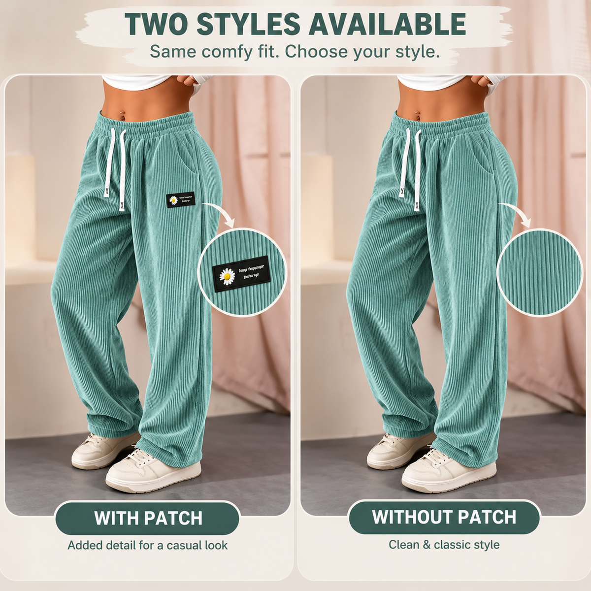 ⚡FINAL SALE ⚡Women's Relaxed-Fit Straight-Leg Corduroy Bottoms-100% Cotton