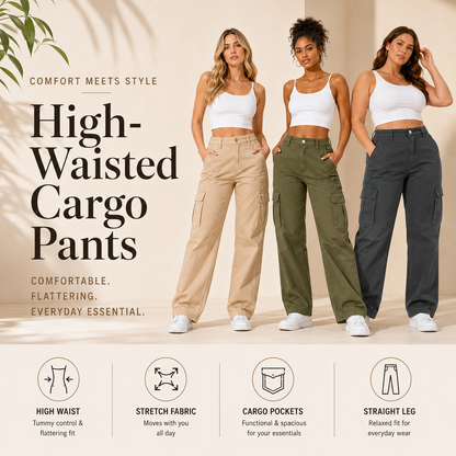 Limited-Time Offer -  Women's High Waist Stretch Cargo Pants