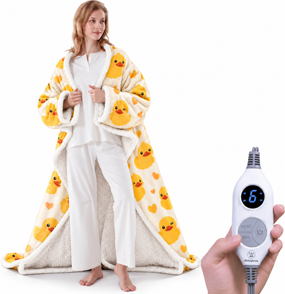 🔥 BESTSELLER | 6PCS $24.99 |🔥Wearable Heated Blanket with Foot Pocket Sherpa🔥Overheat Protection & Auto Shut-Off