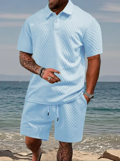 Men's Solid Polo Shirt Sets