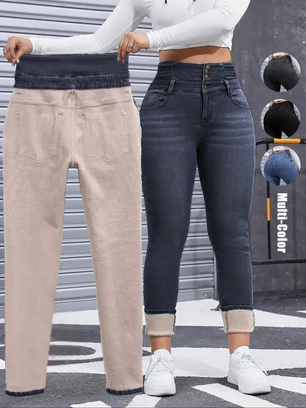 🔥Last Day 89% OFF🔥Women's High Elasticity Fleece Lined Thick Denim Jeans