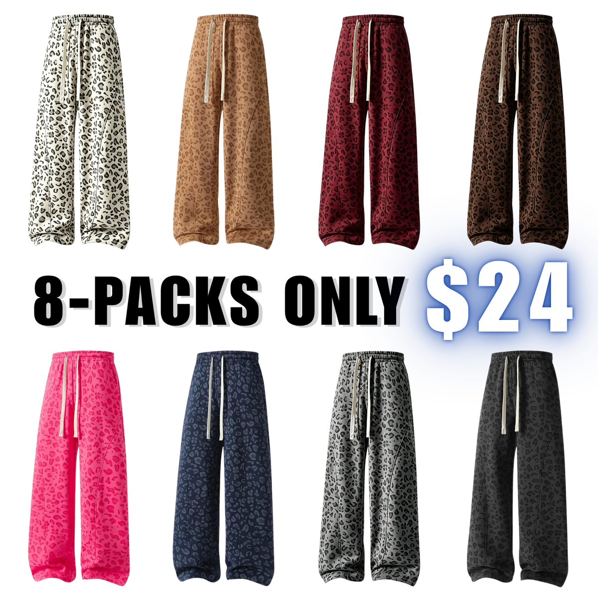 Men’s leopard-print casual trousers