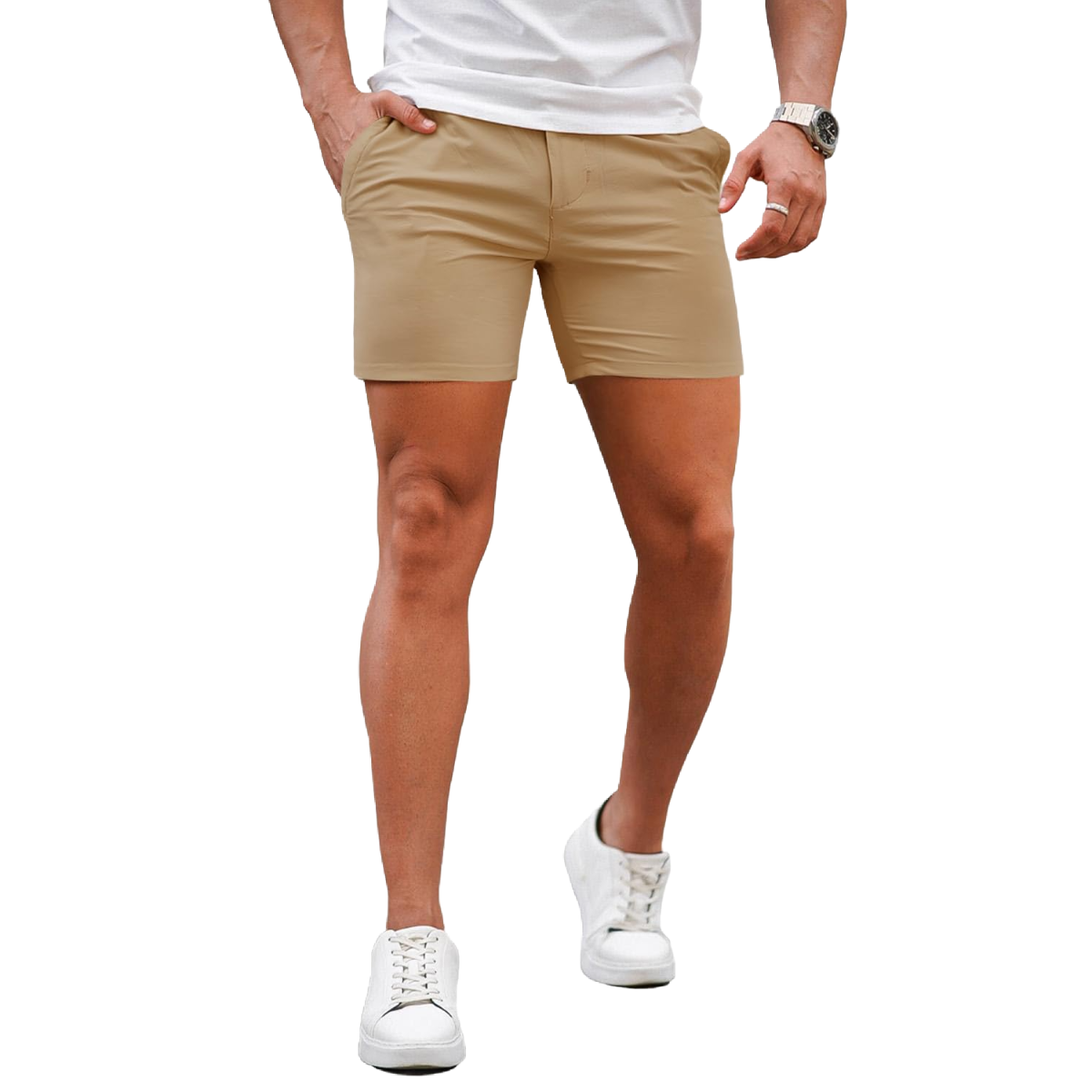 🔥 BESTSELLER | 10PCS $25.37 |Men's 5 Inch Casual Stretch Slim Fit Chino Shorts