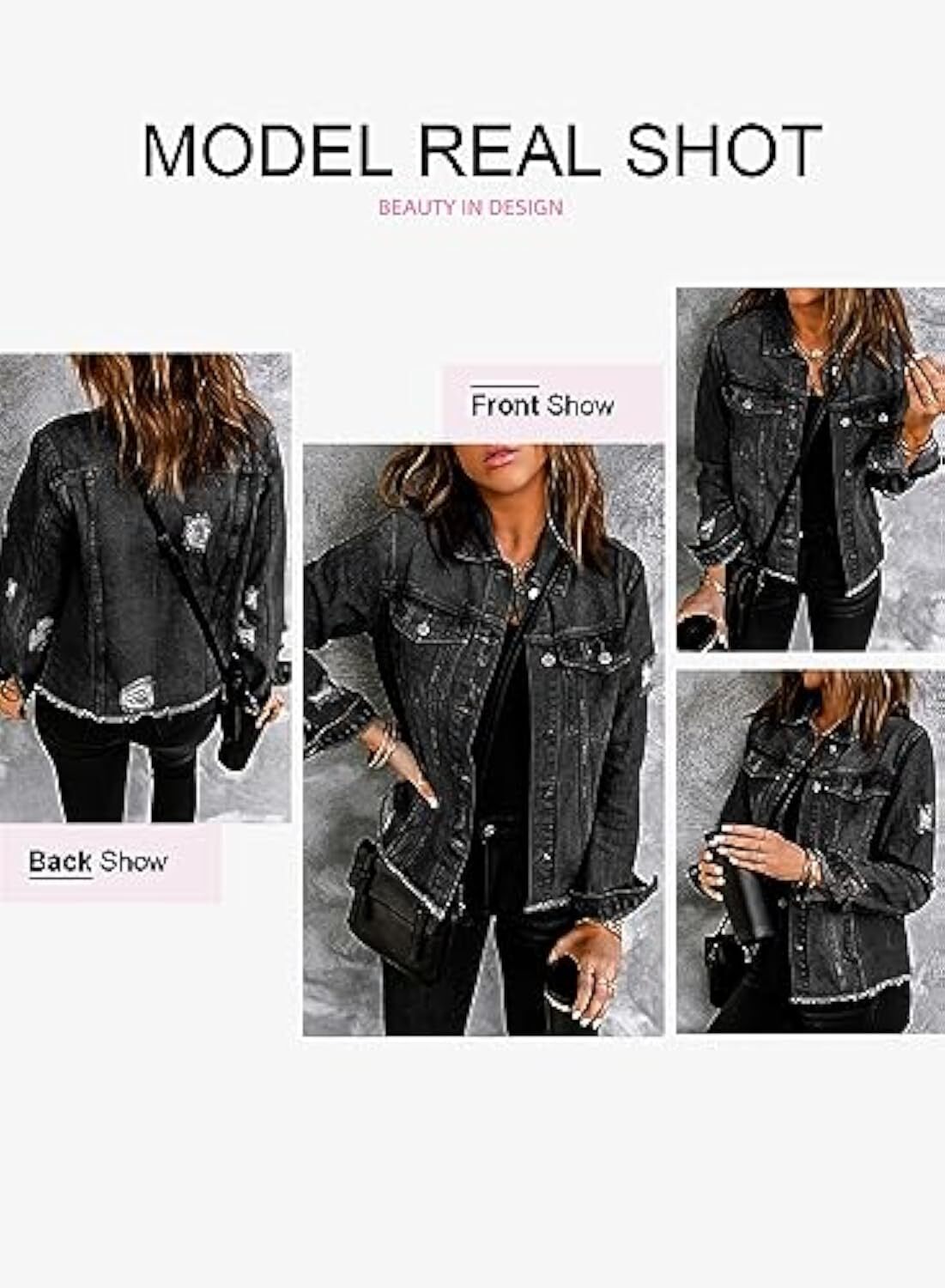 🔥Last day promotion⏰—Womens Washed Crop Denim Jacket With Pockets