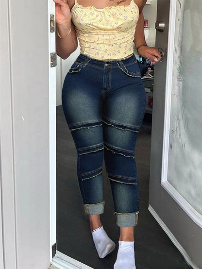 🔥 6 Packs Clearance Sale  🔥Raw Hem Pocket High Waisted Denim Jeans