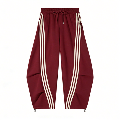 Flooo Loose Wide Leg Striped Track Pants