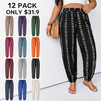 ⚡FINAL SALE⚡-Plus Size Striped Lightweight Pants, Casual Loose Trousers for Daily Wear