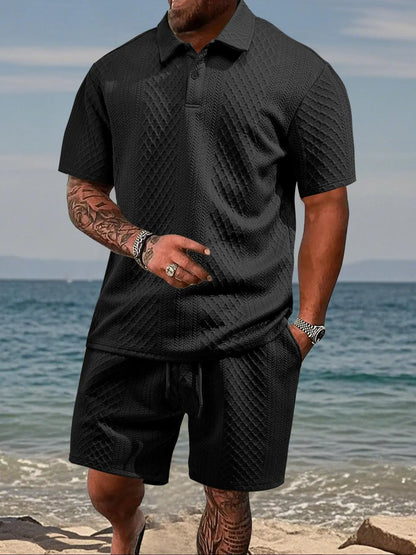 Men's Solid Polo Shirt Sets