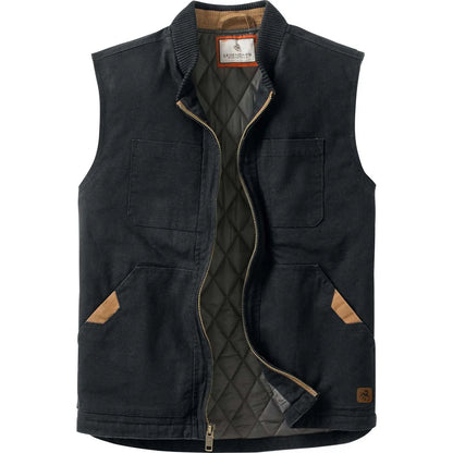Whitetails Men's Cotton Canvas Cross Trail Workwear Vest - Menswear, Sleeveless, Zipper-Equipped, Pocketed Casual Top