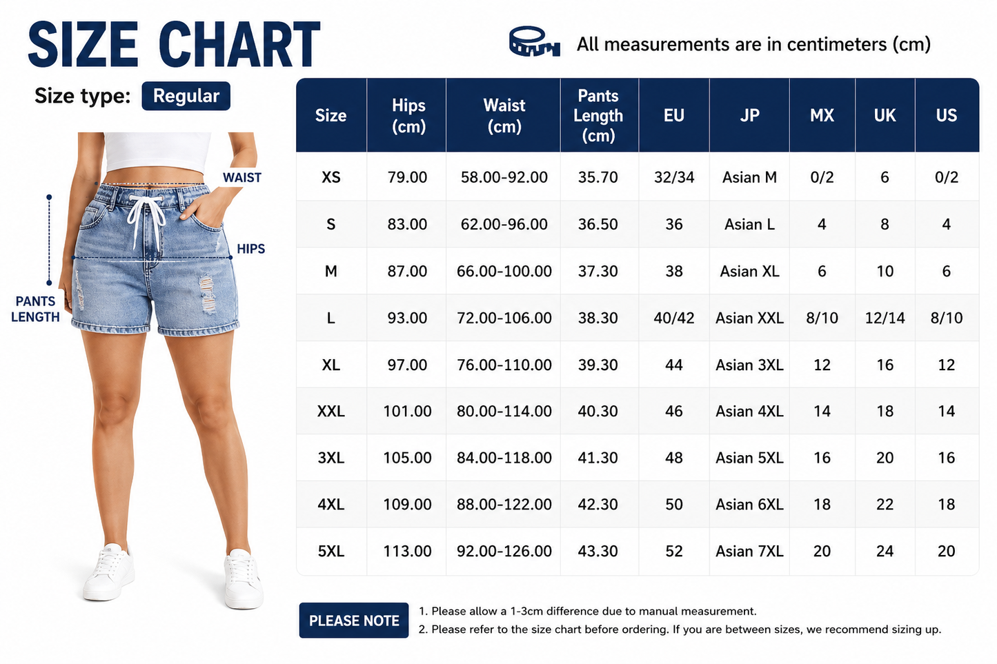 ⭐  Women's High Waisted Drawstring Ripped Denim Shorts with Pockets
